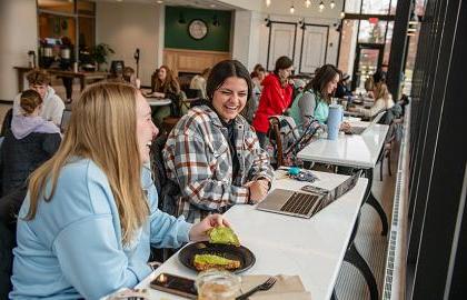 students enjoying the Lyceum Cafe