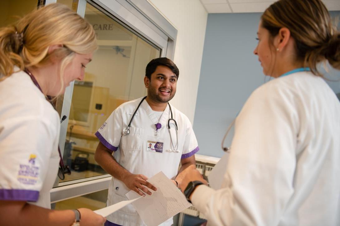 nursing students in lab